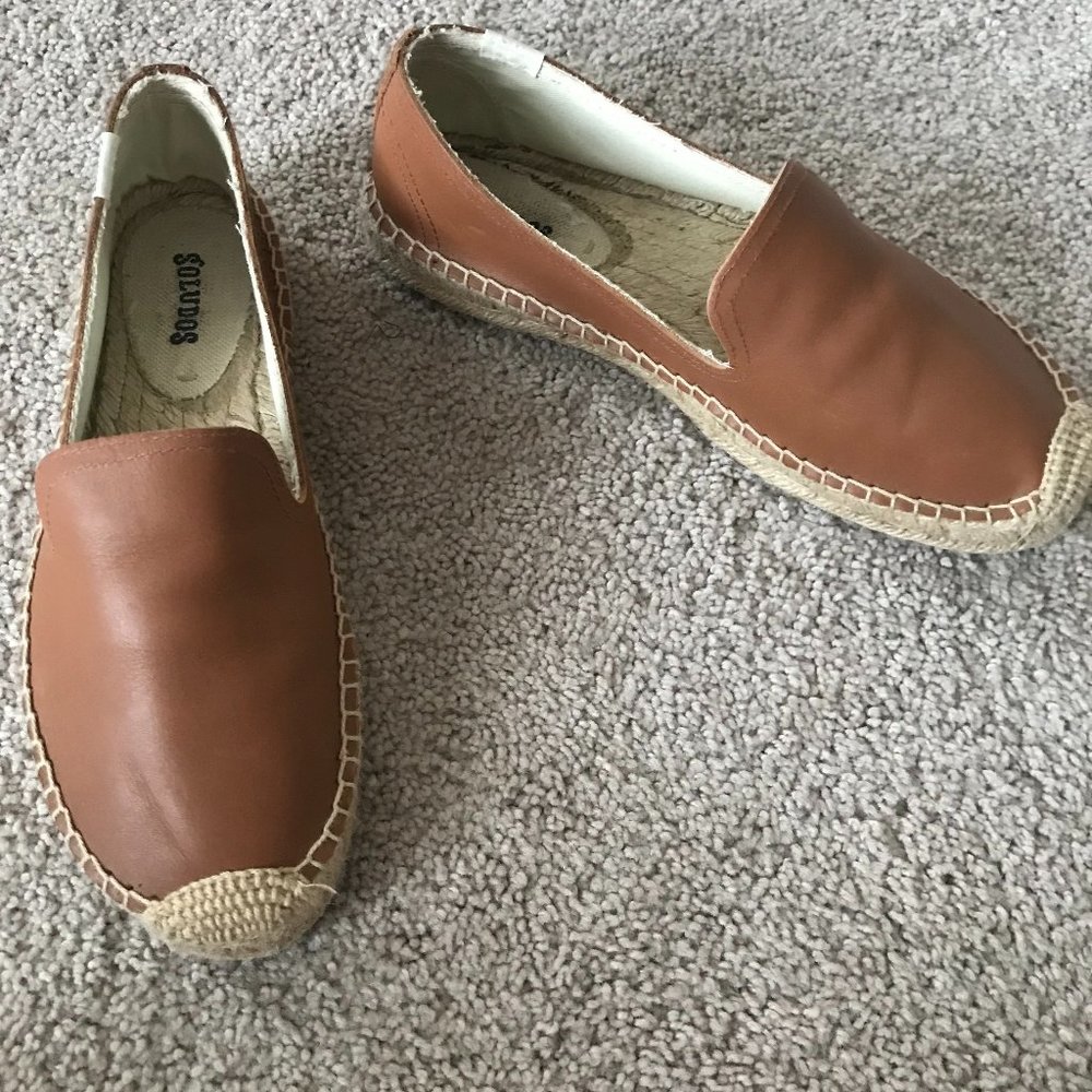 Soludos Leather Platform Smoking Slipper
